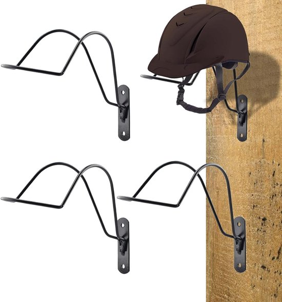 1 Pakket Wandgemonteerde Paardhelmrek,Multifunctionele Metalen Helmhouder voor Motorfiets Baseball Helm,Bevat montageschroeven van Merkloos