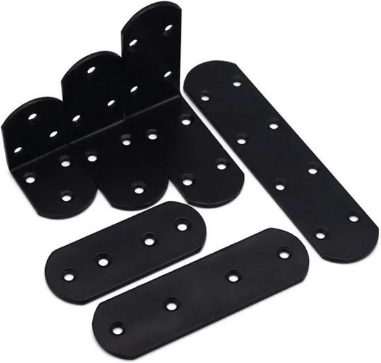 1 stks Zwart Ijzeren Hoekcode Rechte Hoek Driehoek Vaste Verdikte Hoekcode 90 Graden Hoek Ijzeren Connector Zwart Recht Stuk(39 X 39 X 16 X 4.5)