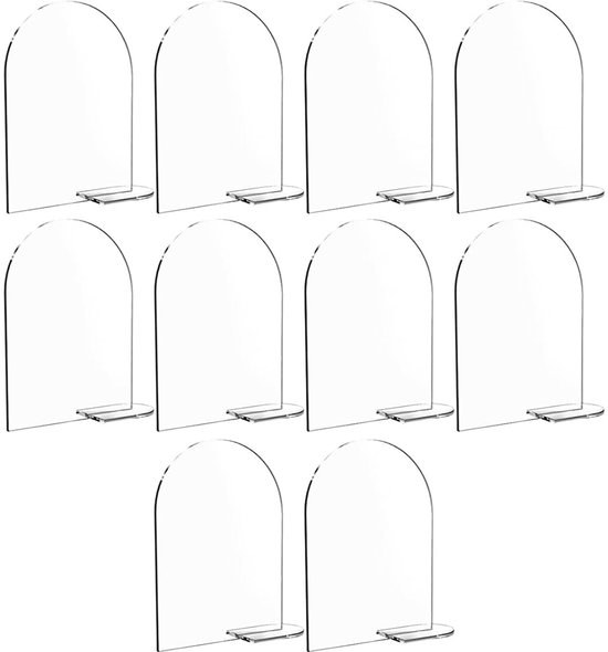 10 STKS Acryl Tafel Nummers Blank Transparant Seat Plaat Gebogen Tafel Borden voor Bruiloft Vergaderingen Evenementen Restaurant Kantoor