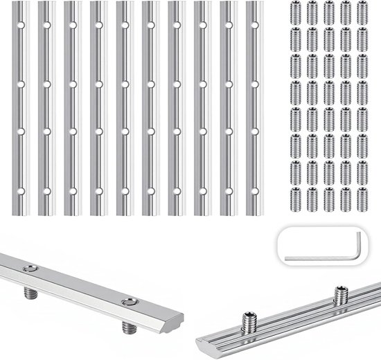 10 stuks 30 × 30 mm rechte lijn binnenconnector 180° T-sleuf