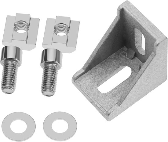 10 stuks 3030 hoekmontagebeugels aluminium hoekmontagebeugels met M6 schroeven T-schuifmoeren ringen accessoires voor meubels bouwindustrie zilver