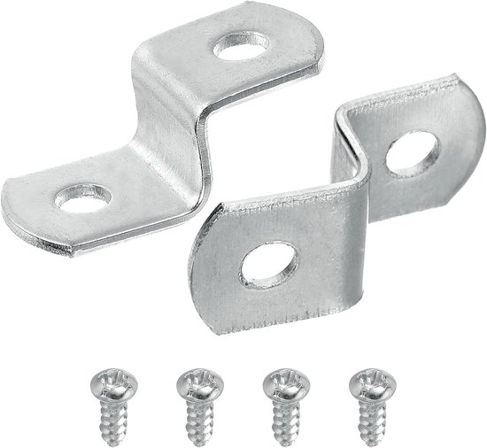 10 stuks 3/8" offset canvas clips, fotolijst spiegelclips Z-vorm canvas-montageclips met 2 montagegaten met schroeven, zilver