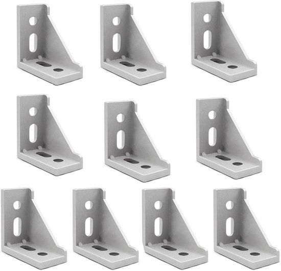 10 stuks bevestigingsmateriaal, hoek, 3060 aluminium profielverbinder, hoekbevestiging groef, hoekverbinder, aluminium hoekconnector voor hoeken, wandhouder, montagemateriaal, TAOZHUGONG (3060 - 10