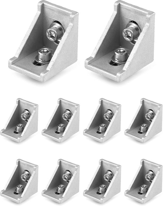 10 Stuks Hoekbevestiging Voor Aluminium Profiel 30x30 Groef 8, Haakse Muurbeugel Bevestigingsmateriaal