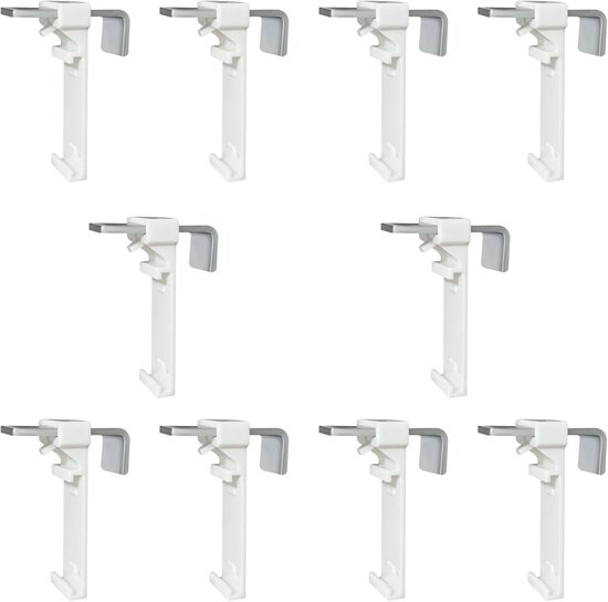 10 stuks klemdragers voor dubbel rolgordijn, duo-rolgordijn, zonder boren, om te klemmen en te lijmen, als reserveaccessoire voor vaste pvc-ramen