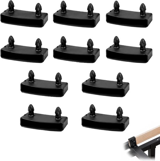 10 stuks lattenhouders voor zijrails, lattenhouders van polyethyleen, bevestigingen voor latten van 52-55 mm breed en 7-10 mm dik, voor bedframe