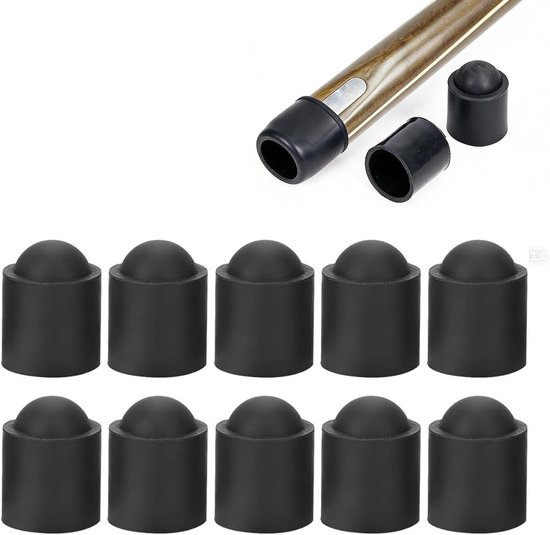 10 Stuks Pool Cue Tip Rubber Covers - Beschermende Accessoires voor Biljart Stokken, Duurzaam en Antislip van Merkloos