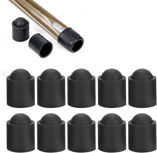 10 Stuks Pool Cue Tip Rubber Covers - Beschermhoes voor Billiard Sticks, Accessoires voor Biljartspellen, Duurzaam en Flexibel