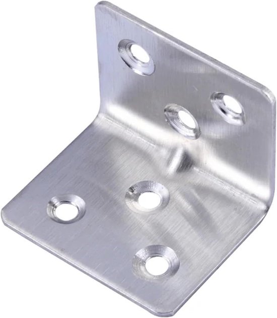 10 stuks roestvrijstalen hoekbeugels connectoren code haakse ondersteuning meubelbevestiging versterkte huisbeslag L-vorm(Thickness 1.2mm)