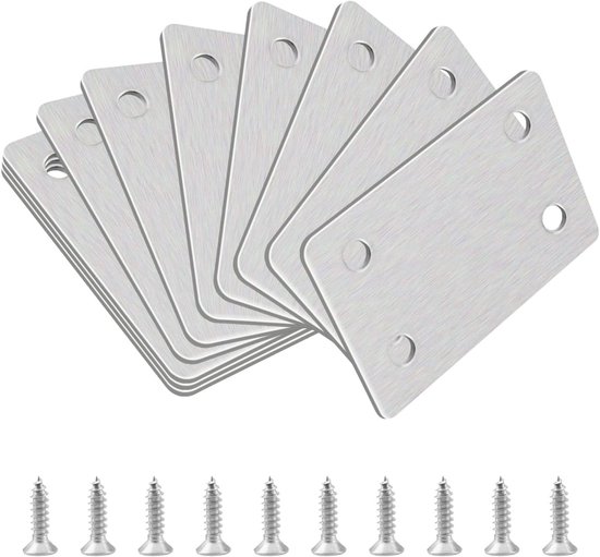 10 Stuks RVS Steunbeugels voor Planken - 60 x 38 x 1.35mm - Hoeksteunen voor Mending Plates en Reparaties