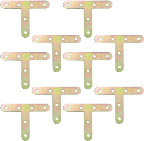 10 stuks T-vormige platte hoekbeugels, ronde rand metalen