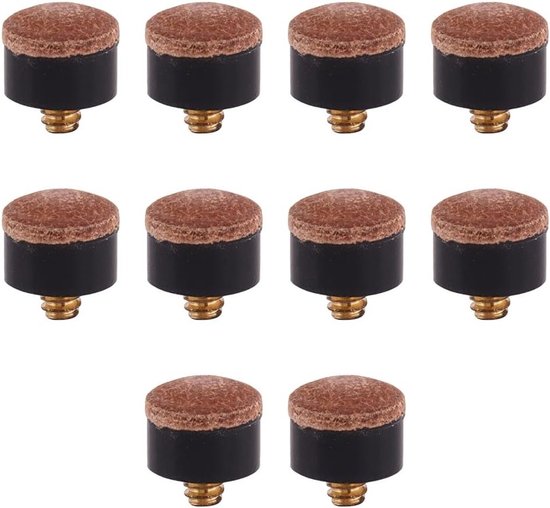 10 Stuks Vervangende Leren Poolkeu Tips van 13mm voor Snooker en Biljart Stokken Accessoires in Bruin