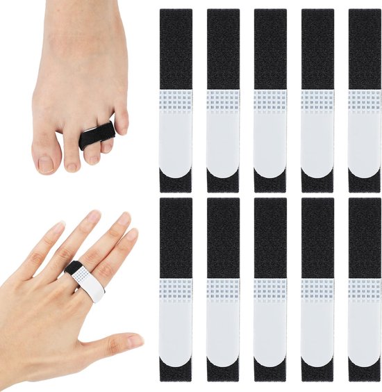 10 Stuks Vinger- en Teenverbanden, Buddy Tape voor Vingers, Bescherming en Ondersteuning voor Blessures en Verstuikingen