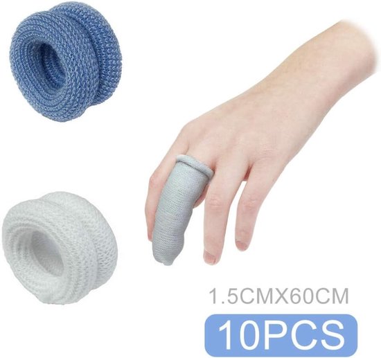 10 Stuks Vingerbandage, Eerste Hulp Tubulaire Bandage voor Vingers, Ideaal voor Wonden en Bescherming 15x600mm
