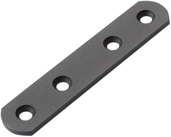 10 x platte verbindingsplaten (97 x 20 x 3) rechte reparatiebevestiging repareren platte beugel plank ondersteuning zwart roestvrij stalen connector