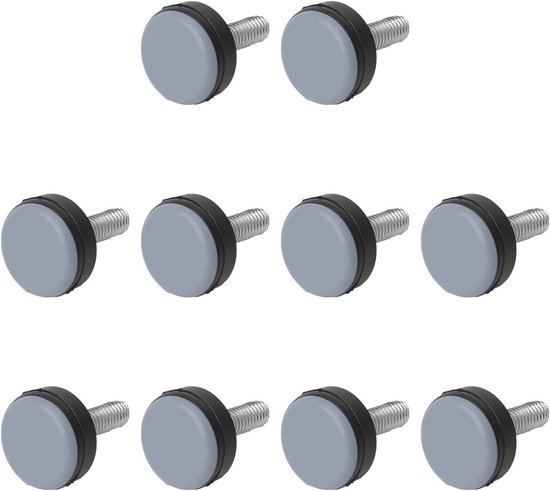 10 x PTFE niveauvoeten M6 - verstelbare meubelpootjes - schroefglijders voor meubels - antislip voeten voor stabiliteit