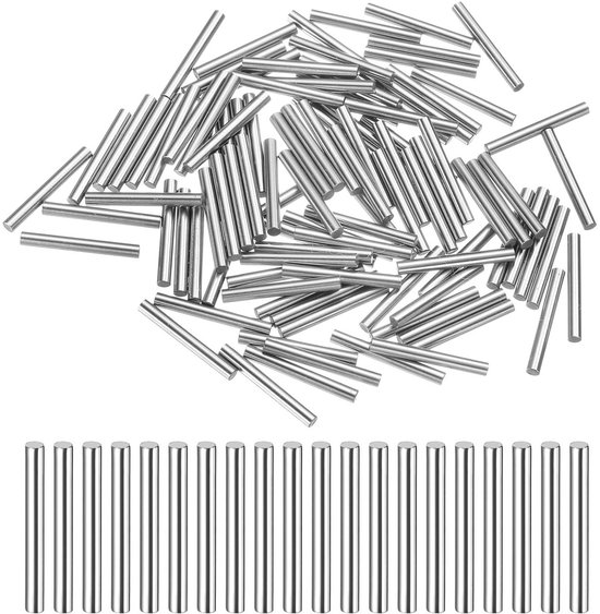 100 Stuks 2mm x 20mm Draadpinnen van Staal voor Plankondersteuning, Metalen Steunpinnen met +/-0.02mm Tolerantie, Ideaal voor Meubelconstructie