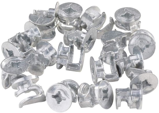 100 x excentrieke meubelverbinders kastverbinders diameter 15 mm plaatdikte 17-18 mm
