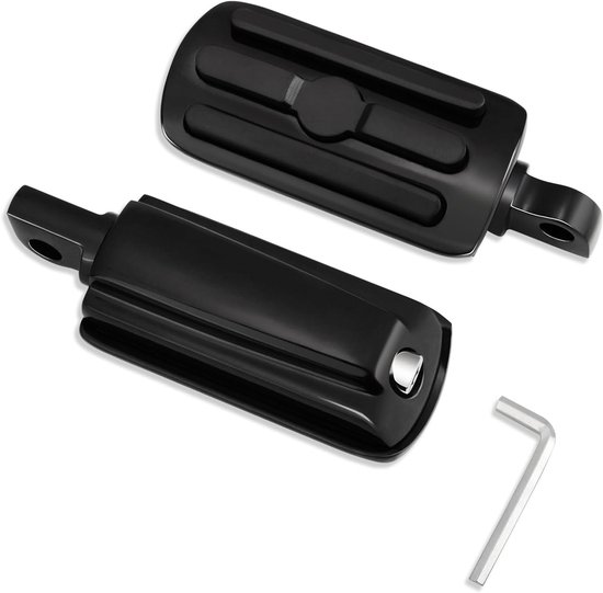 10mm Voetsteunen voor Motorfiets - Zwarte Voetsteunen Pedaal Geschikt voor Harley Touring en Sportster, Duurzaam en Comfortabel
