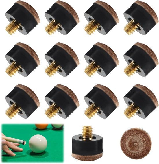 12 mm schroefbare reservepunten van messing voor biljart en biljart - 12 keupunten van harde bruine punten van Buffalo