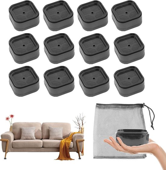 12 Stuks Bedpoot Verhogers 3.5cm, Stapelbare Meubelverhogers voor Banken, Tafels en Stoelen, Ondersteuning met Diameter 5cm voor Verbeterde Hoogte en Comfort