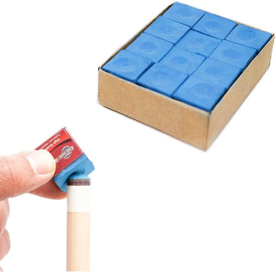12 Stuks Blauw Biljartkrijt Voor Professioneel en Amateur Gebruik van Merkloos