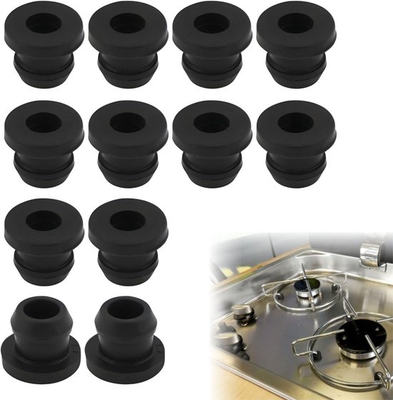 12 Stuks Conische Rubber Stops voor RV Kookplaten, Duurzame Rubber Voeten voor Potsteunen met 5mm Stangen, Geschikt voor RV Accessoires en Gadgets