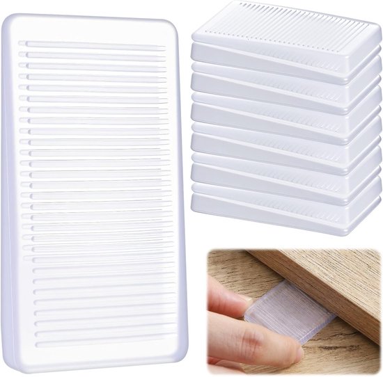 12 Stuks Duidelijke Meubelshims voor Het Nivelleren van Ongelijke Vloeren, Plastic Wedges voor Tafels en Toiletten, Ideaal voor Stabiliteit en Ondersteuning