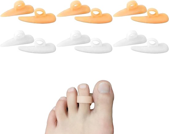 12 stuks hamerteen corrector pads voor pijnverlichting, ondersteuning en comfort voor tenen, ideaal voor gebogen en klauwtenen, verkrijgbaar in twee kleuren