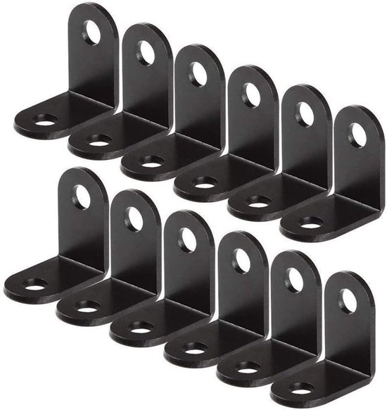 12 stuks hoekijzer hoekbeugel voor hoeken, L-vormige hoekverbinder metalen hoek, meubelbeugels ijzer, voor meubels en doe-het-zelf-projecten, 2,6 x 2,6 x 0,2 cm
