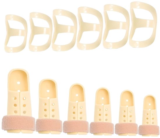 12 Stuks Ovale Steunen en 8 Vingerhamers, Verstelbare Vinger Splints voor Breuk, Artritis en Enkelondersteuning in Meerdere Kleuren