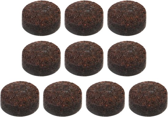 12mm Pool Cue Tips - 10 Stuks Vervangende Billiard Tips voor Snooker en Pool Sticks, Bruin van Merkloos