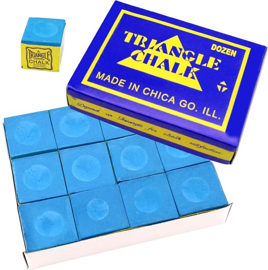 12pcs Pool Cue Chalk - Duurzame Snooker Cue Tip Chalk - Premium Pool Chalk met Verbeterde Grip Billiard Chalk Set voor Pool Cues en Snooker (Blauw) van Merkloos
