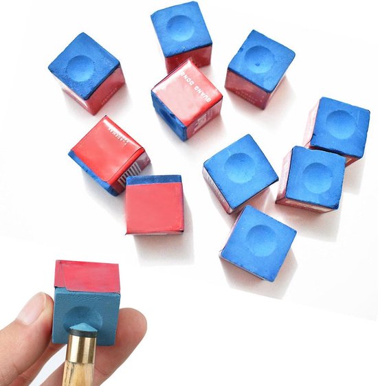 12x Biljartkrijt Blauw - Hoogwaardig Keukrijt voor Pool, Snooker en Billiartkeu - Perfecte Antislip Grip van Merkloos