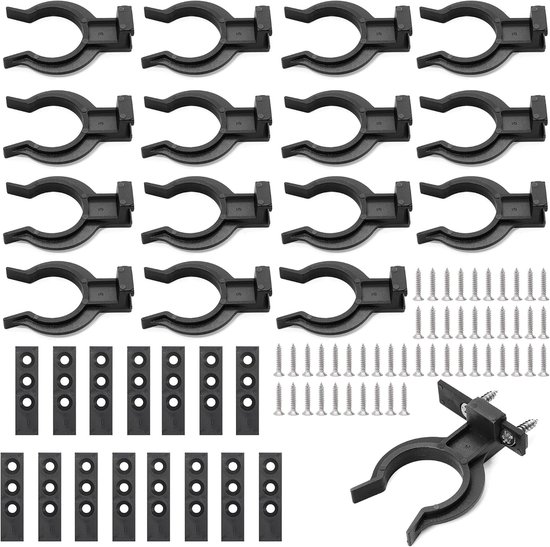 15 montageclips voor keukensokkel, sokkelclips met 45 schroeven, robuuste plinten, kickboard bevestigingsclips voor 32-42 mm voeten