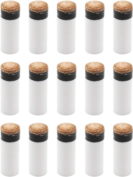 15 Set Billiard Cue White Ferrules - Vervangbare Tips - Billiard Accessoires - Vervangingsonderdelen van Merkloos