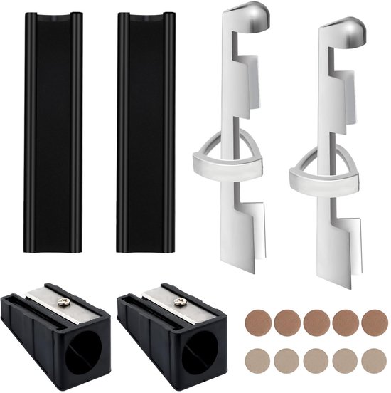 16-delige reparatieset voor biljartkeu's, reparatiegereedschap voor biljartkeu's met 2 keuklemmen, 10 keupunten, 2 biljartbalvormers, 2 keupuntentrimmers voor vervanging van biljartkeu's van Merkloos