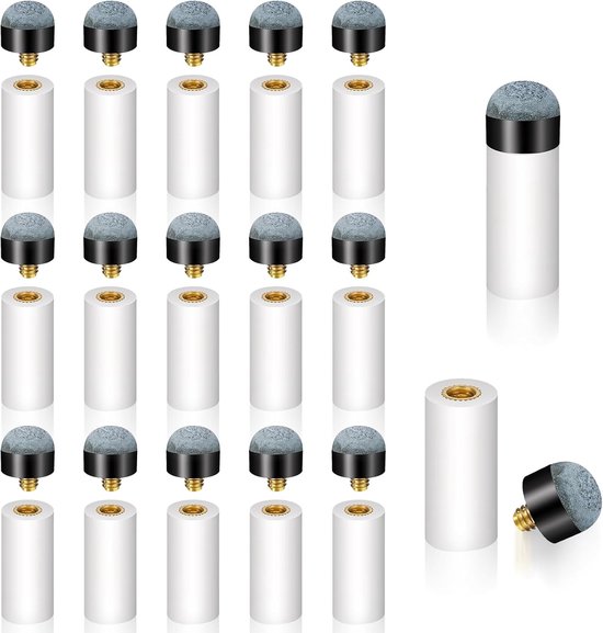 16 stuks biljartkeu-punten - 12 mm biljartkoe met zwembadkeu - puntige biljartkeu - zwembadcue tip voor biljartstokken snooker pool keus (grijs) van Merkloos