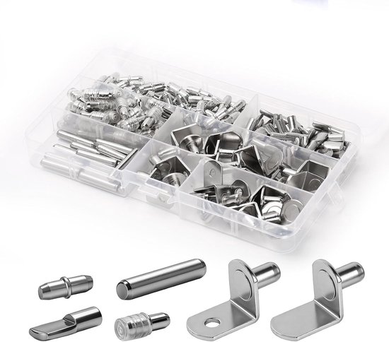 170 stuks plankhouders met 6 stijlen, stevige steunpennen voor planken, meubelaccessoires en plankdragers van 5 mm/6 mm