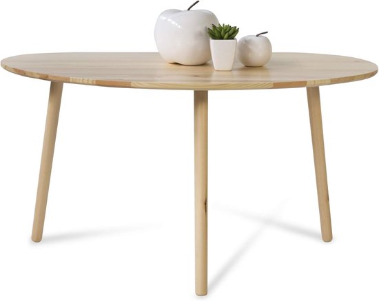 1881, bijzettafel natuur, salontafel, houten tafel, nier-tafel, tafel hout grenen