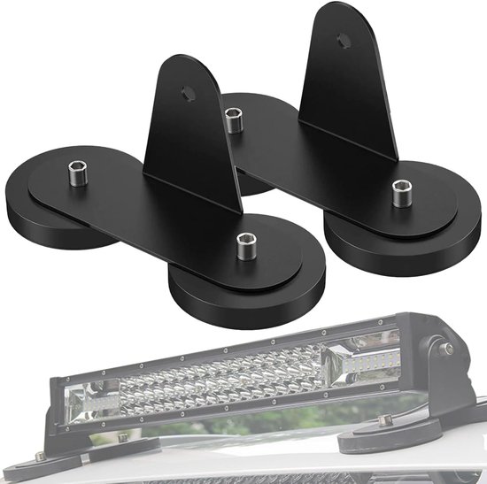 2 delige magnetische montagebeugels passen op LED-lichtbalken, geschikt voor montage op motorkappen en dakdragers van SUV's, vrachtwagens en auto's.