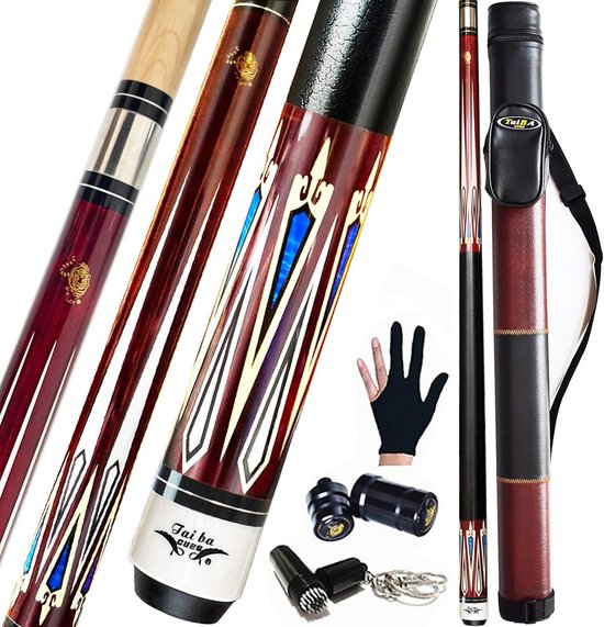 2-delige Pool keu Stick met Hard Case, 13mm Tip, Professionele Biljart Cue Stick 58" van Merkloos