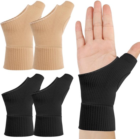 2 Paar Duimsteunen voor Rechts en Links - Ademend Duimondersteuning voor Artritis en Tendinitis, Duimspalken voor Comfort en Stabiliteit (Maat L)
