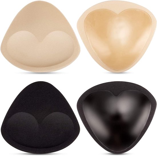 2 paar zelfklevende bh-inserts, herbruikbaar en ademend, spons push-up pads voor extra ondersteuning