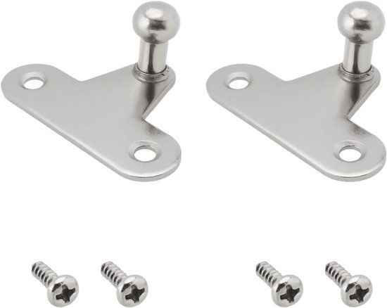 2 Sets Auto Gasveer Montagebeugel Bevestiging Fitting met Kogelkop voor Mechanische Apparatuur Automatisering Apparatuur Meubels 45x14x18mm (Rechte Zitplaat)