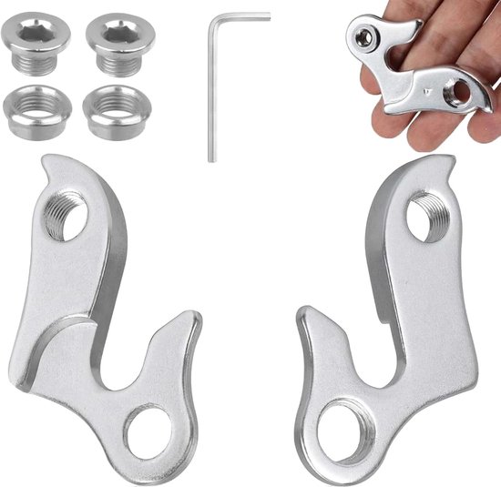2 Stks Achterderailleur Hanger, Aluminium Fiets Derailleur Haak met Hex Socket en Bevestigingsschroeven