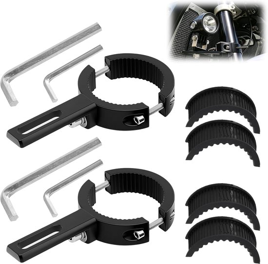 2 stuks 38 mm - 60 mm verstelbare houders voor motorkoplampen, verstelbare motorkoplamphouders, universele houder voor koplampen, compatibel met verschillende lichttypes (38 mm-60 mm)