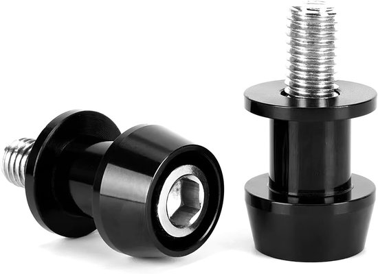 2 stuks 8mm CNC Motorfiets Steun, Racing Adapter voor Achterstand, M8 Swing Bescherming voor Motoren, Zwart en Duurzaam van Merkloos