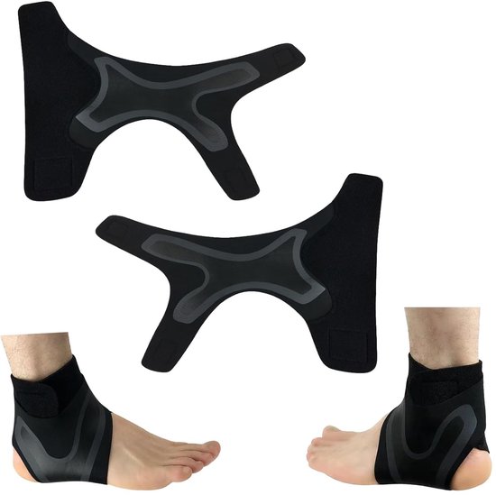 2 Stuks Enkelsupport Bandage, Elastische Enkelsupport voor Sport, Ademend en Stevig voor Stabiliteit (Zwart, L (EU: 40-42))