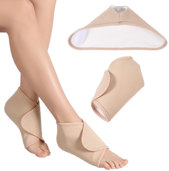 2 stuks herbruikbare katoenen voetverpakking met biologische ricinusolie voor enkelbandage, verstuikte enkels en spierpijn verlichting